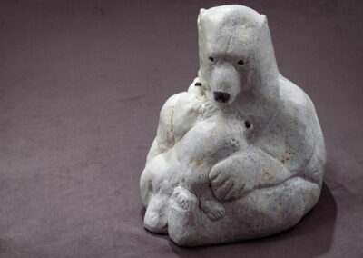 “Mother Polar Bear Nursing Cubs” NEW